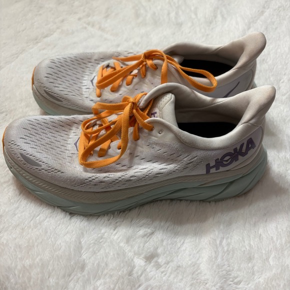 Hoka One Clifton 8 Womens 6.5 Running Shoes Baby Blue White BDBW 1119394 - Picture 1 of 8